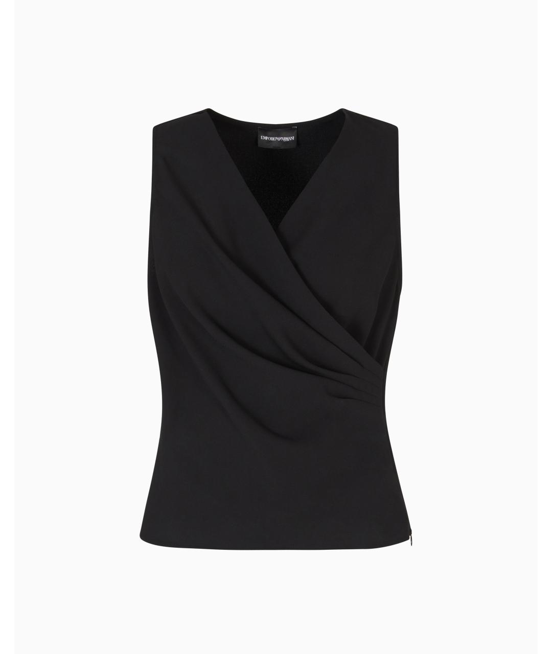 EMPORIO ARMANI Черная полиэстеровая майка, фото 1