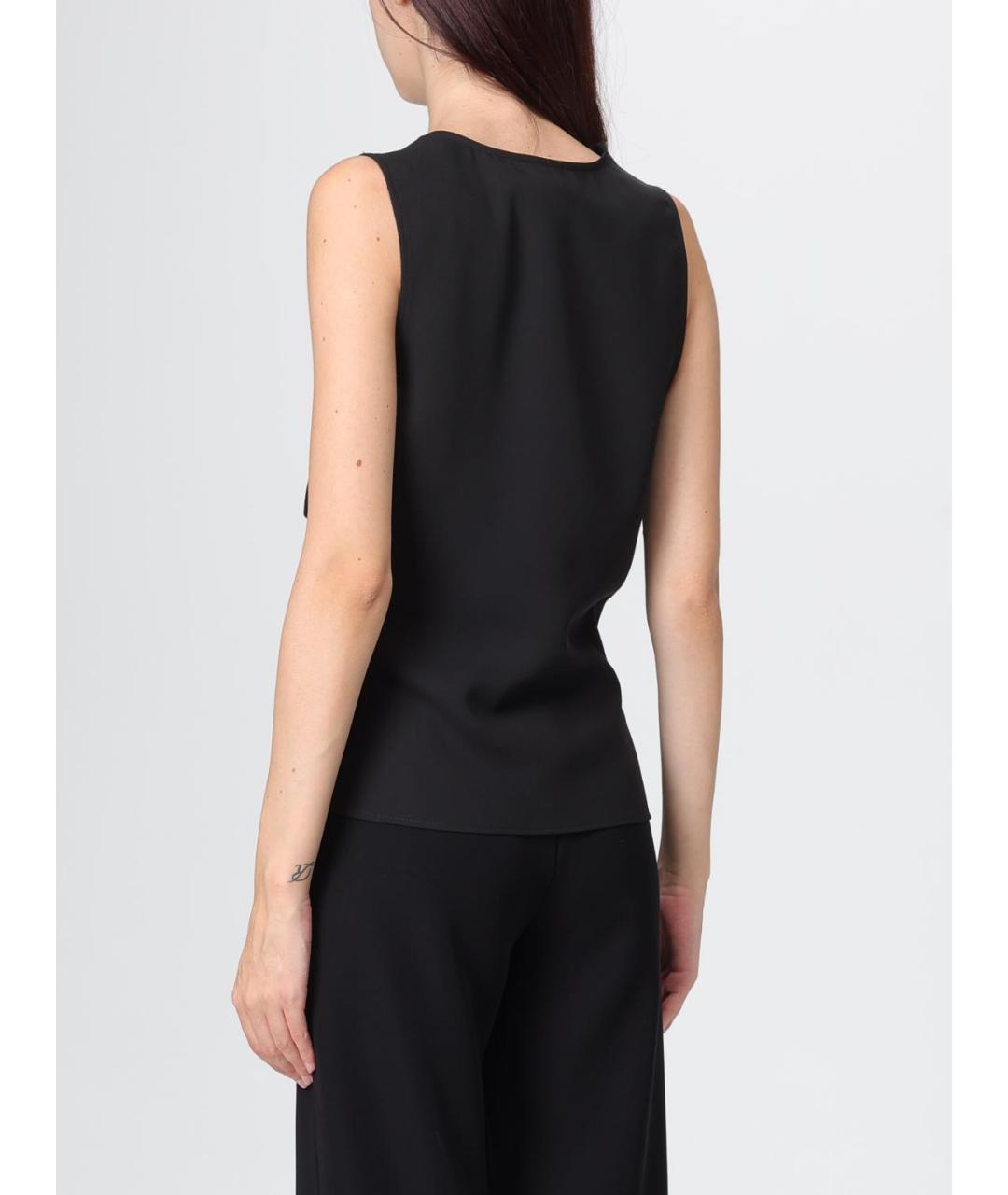 EMPORIO ARMANI Черная полиэстеровая майка, фото 3