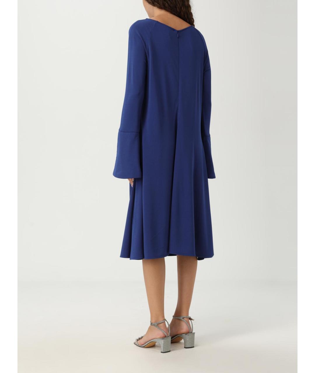 EMPORIO ARMANI Синее вискозное повседневное платье, фото 2