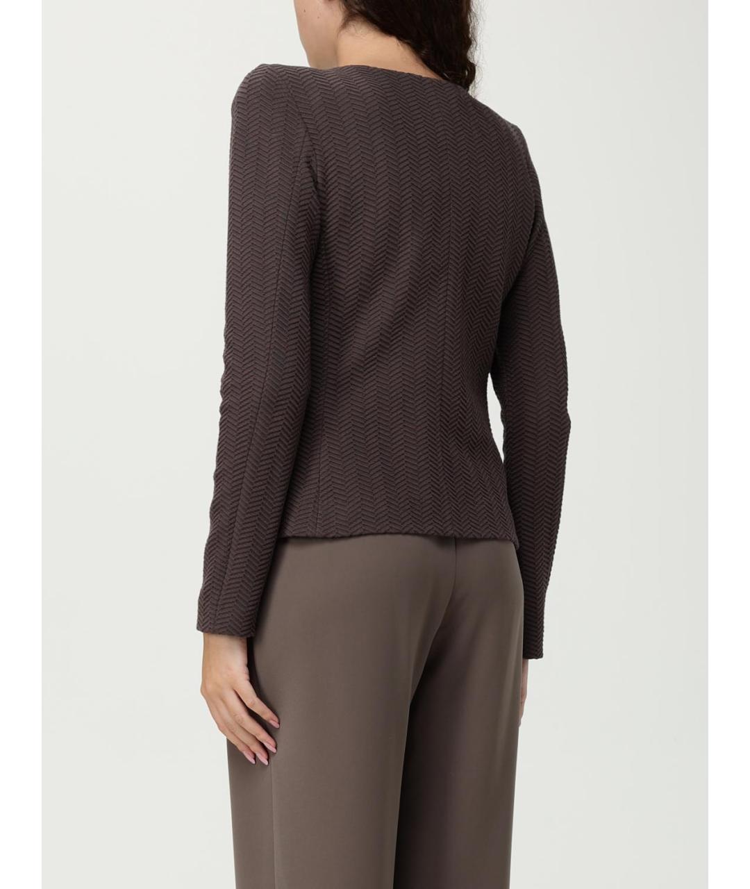 EMPORIO ARMANI Коричневый хлопковый жакет/пиджак, фото 3