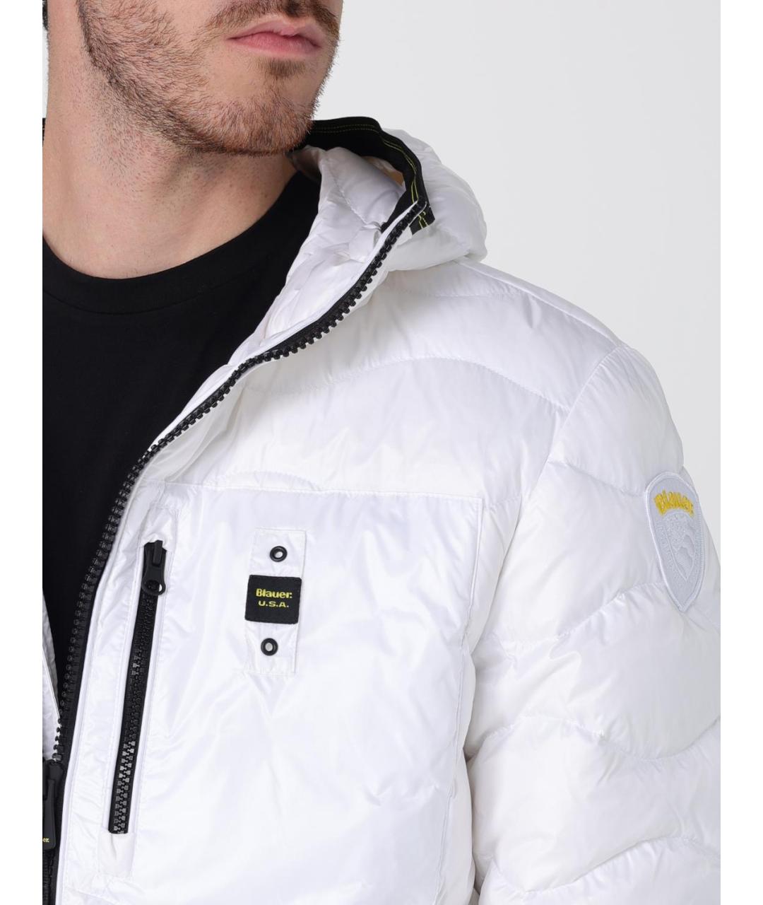 BLAUER Белый полиамидовый пуховик, фото 5