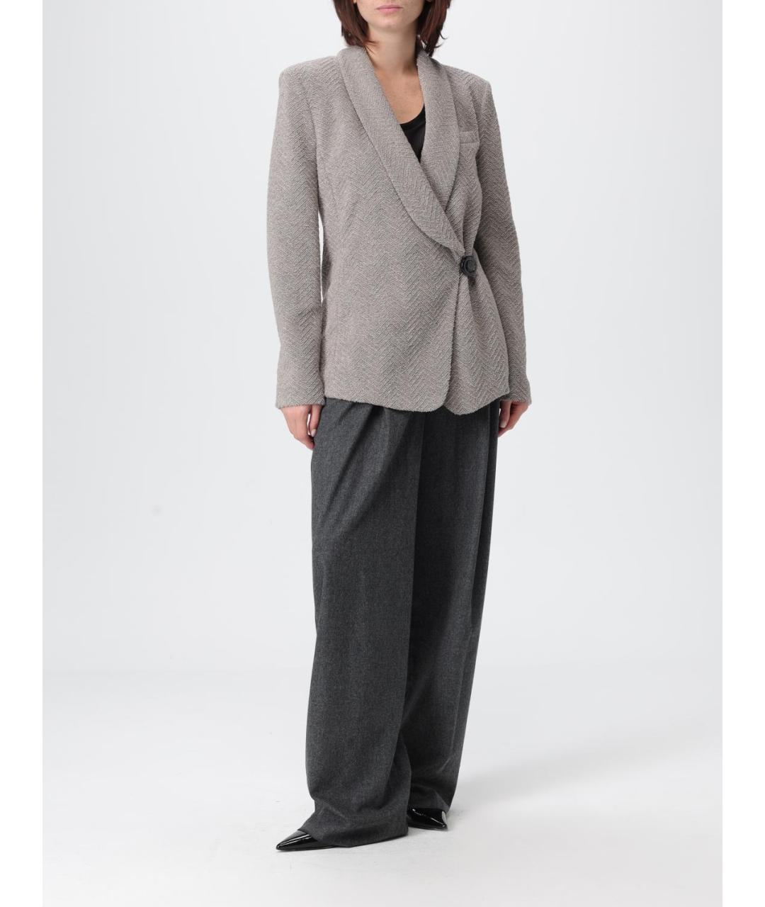 EMPORIO ARMANI Бежевый шерстяной жакет/пиджак, фото 2