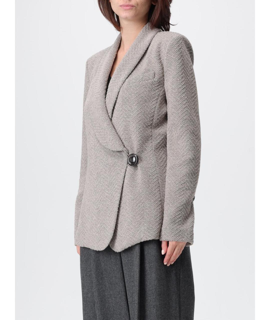 EMPORIO ARMANI Бежевый шерстяной жакет/пиджак, фото 4