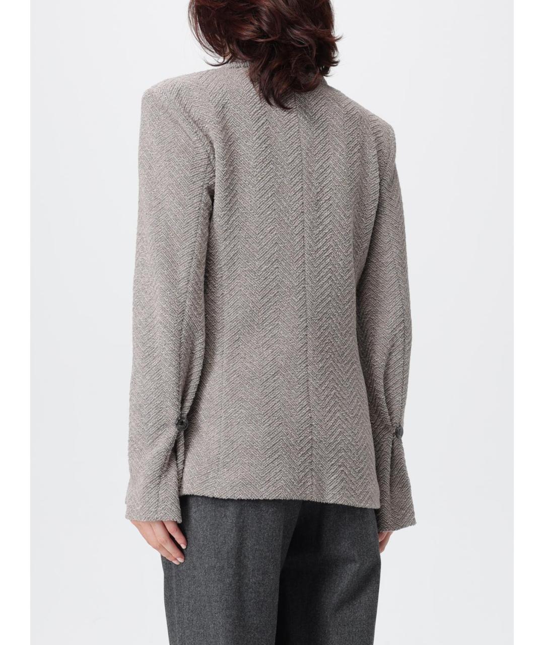 EMPORIO ARMANI Бежевый шерстяной жакет/пиджак, фото 3