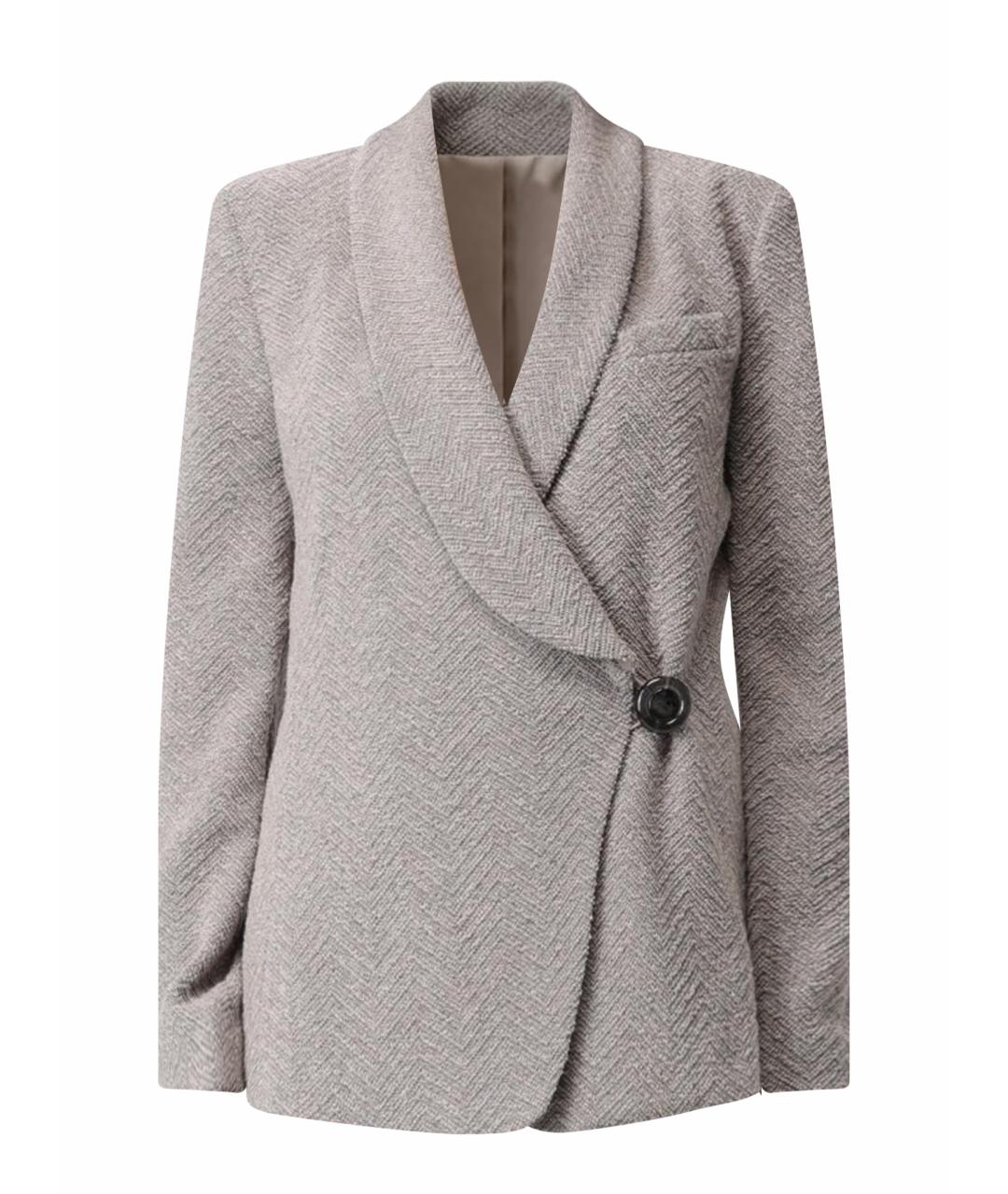 EMPORIO ARMANI Бежевый шерстяной жакет/пиджак, фото 1