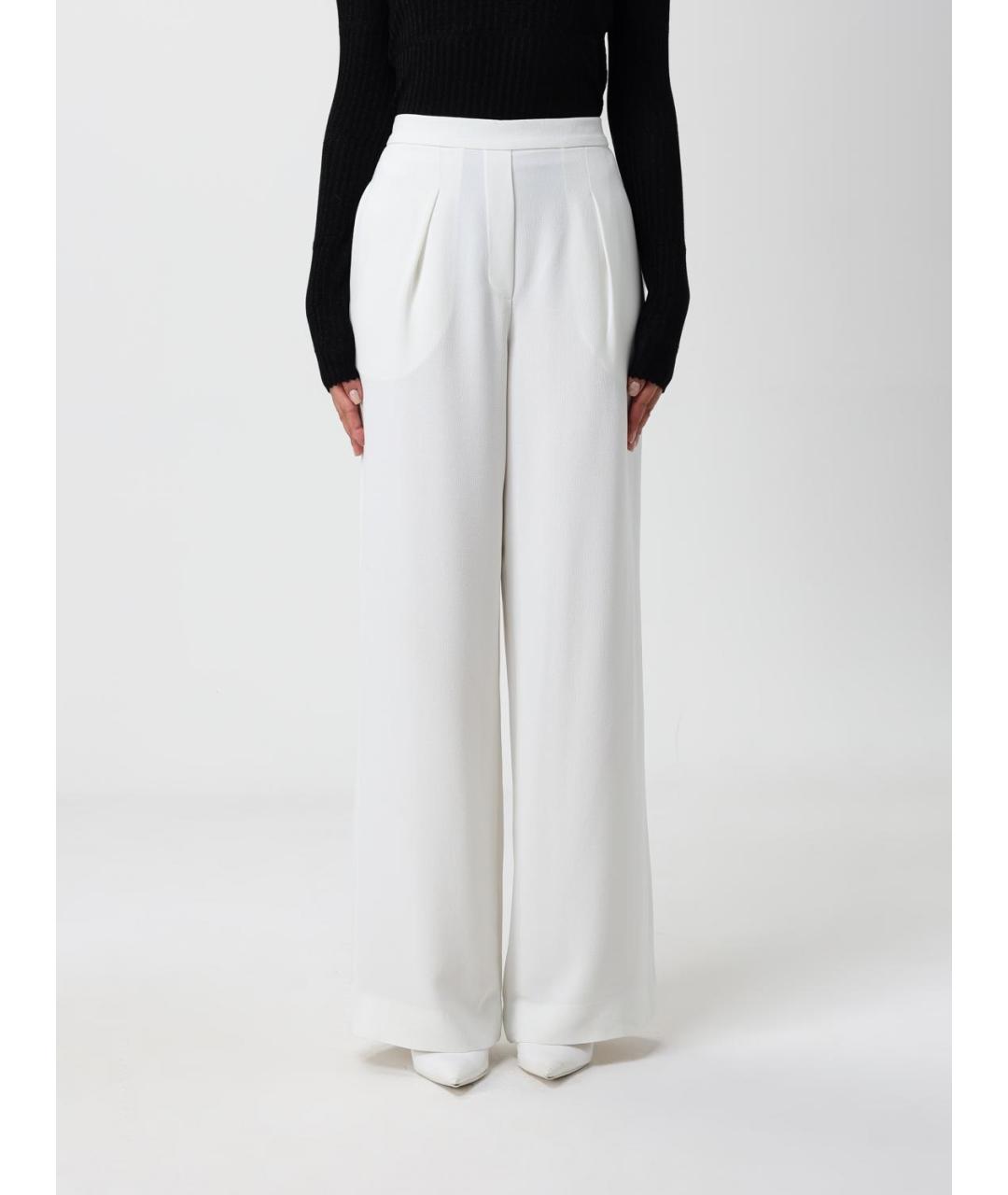 EMPORIO ARMANI Бежевые полиэстеровые прямые брюки, фото 4