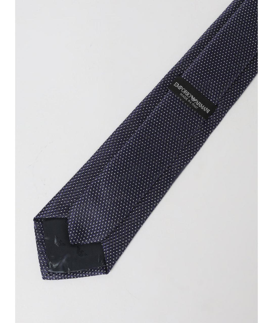 EMPORIO ARMANI Синий шелковый галстук, фото 2
