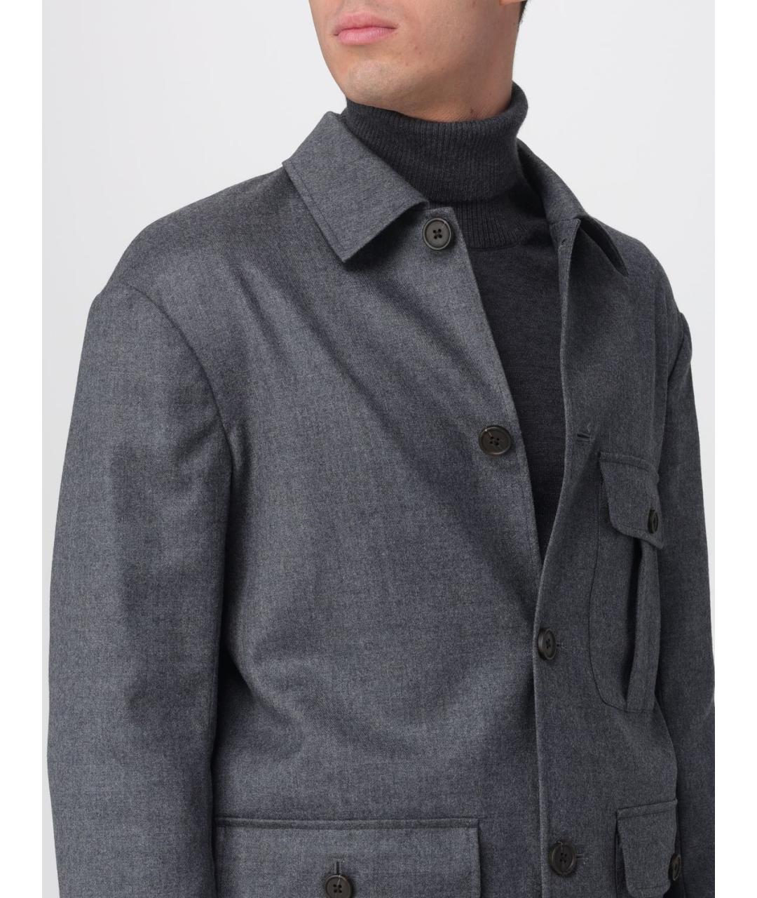 EMPORIO ARMANI Серая шерстяная куртка, фото 4