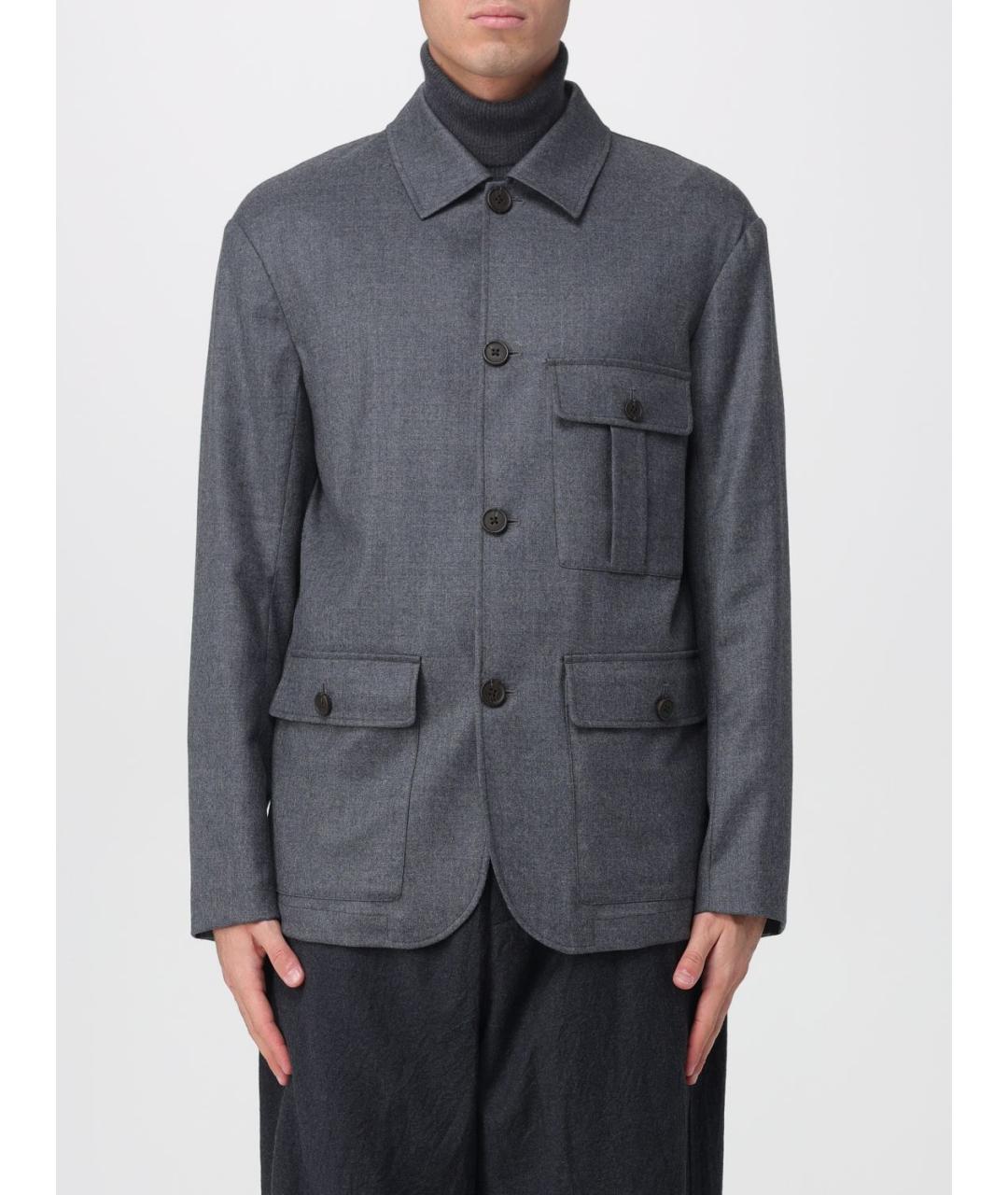 EMPORIO ARMANI Серая шерстяная куртка, фото 5