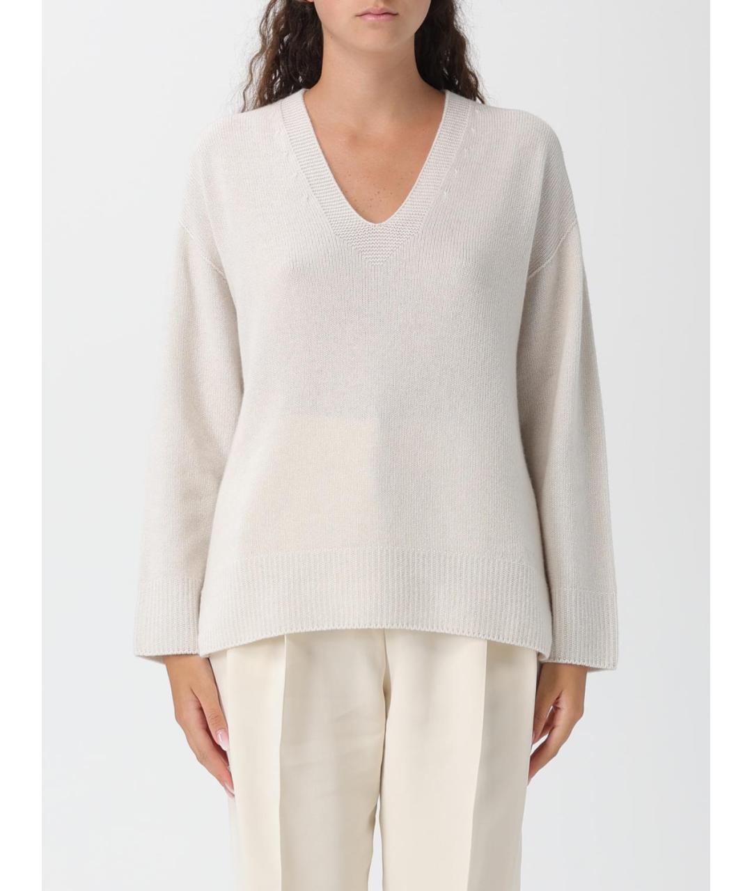 EMPORIO ARMANI Бежевый кашемировый джемпер / свитер, фото 4