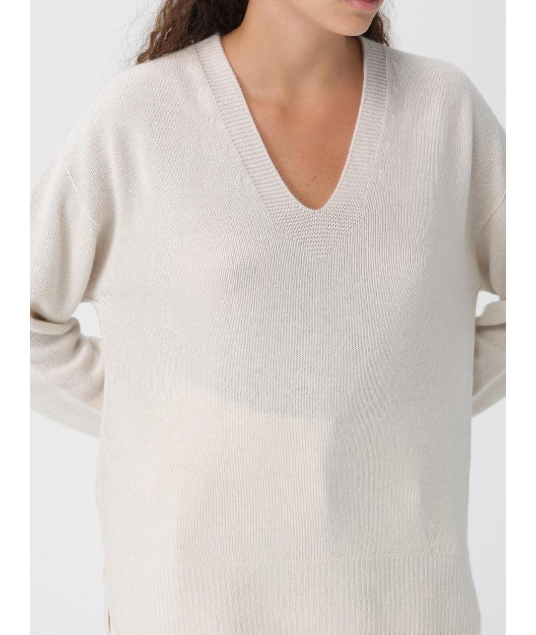 EMPORIO ARMANI Бежевый кашемировый джемпер / свитер, фото 3