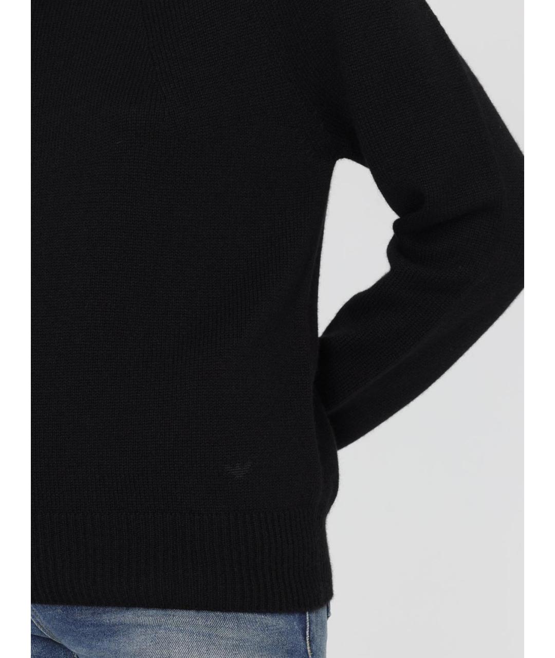 EMPORIO ARMANI Черный кашемировый джемпер / свитер, фото 3