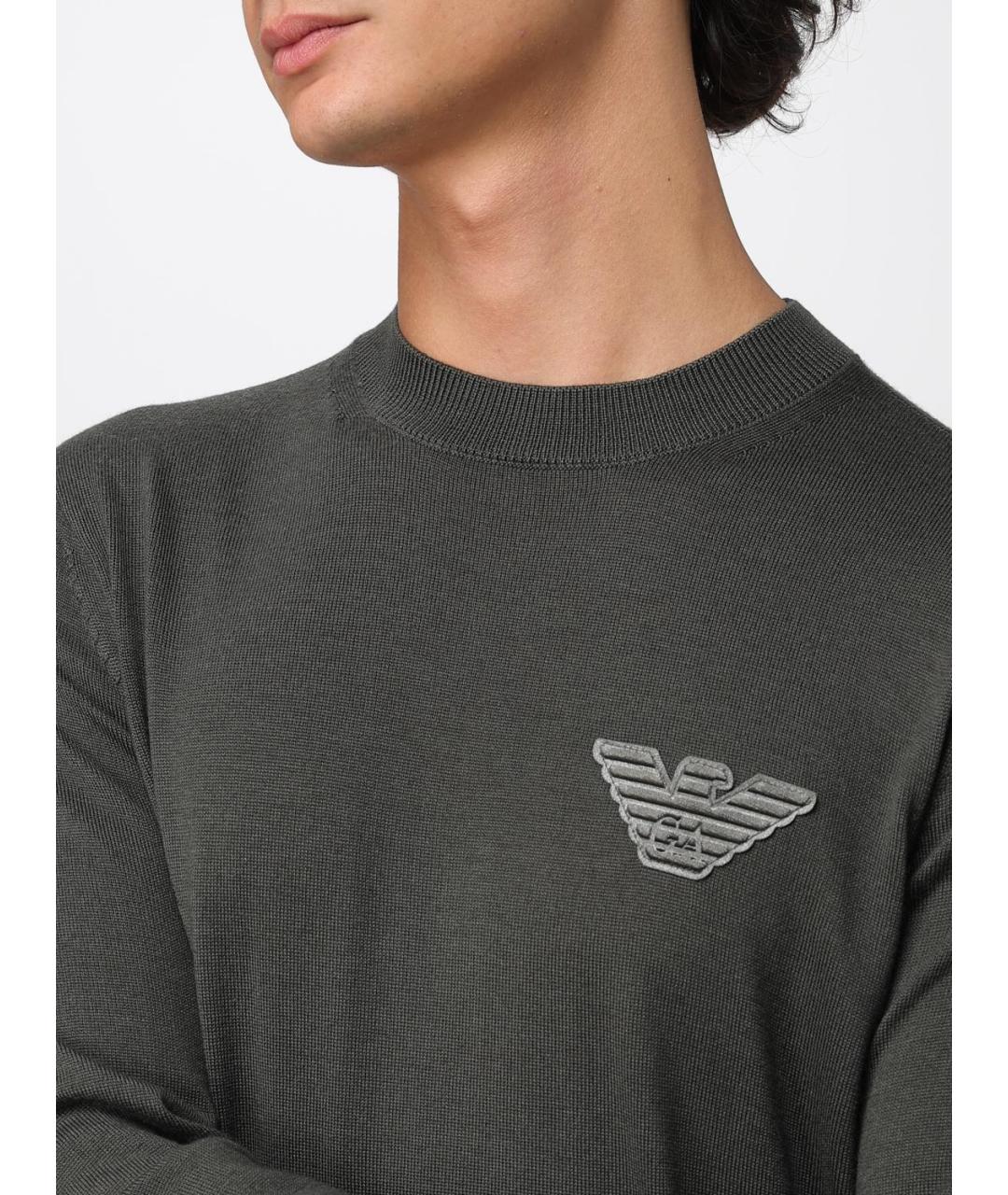 EMPORIO ARMANI Серый шерстяной джемпер / свитер, фото 4