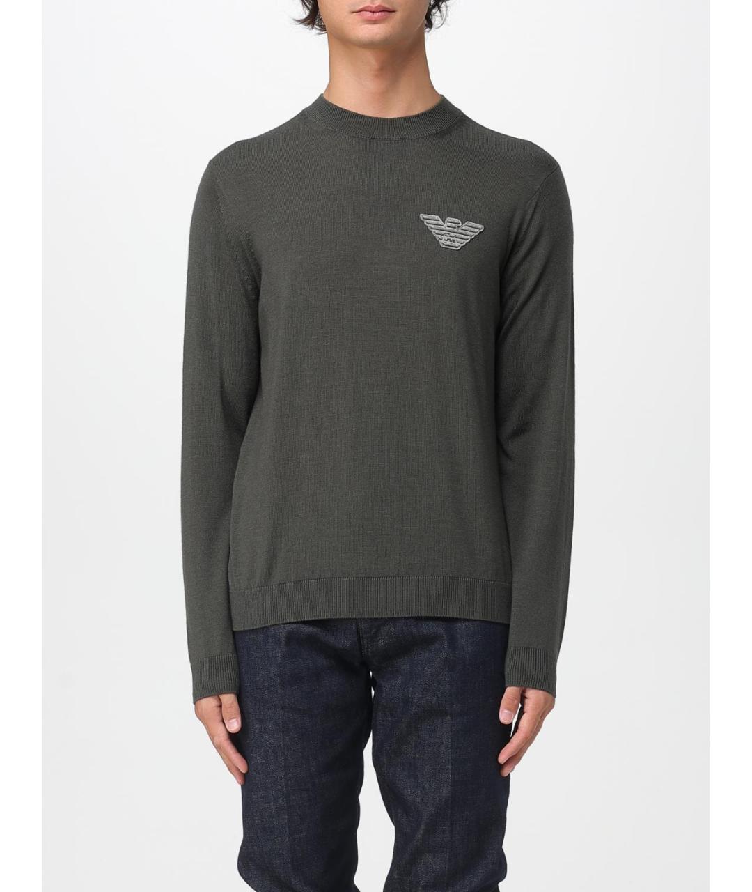 EMPORIO ARMANI Серый шерстяной джемпер / свитер, фото 2