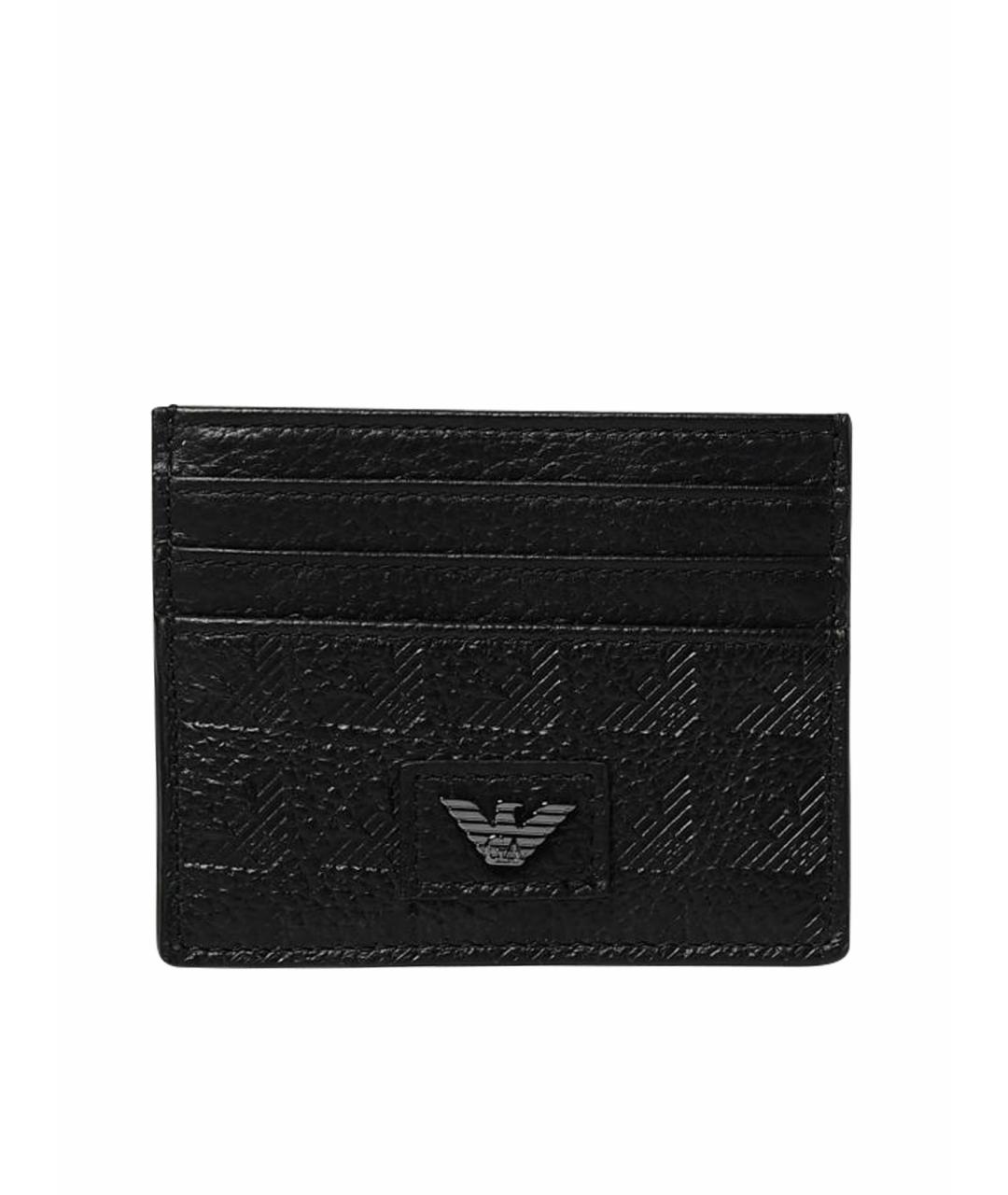 EMPORIO ARMANI Черный кожаный кардхолдер, фото 1