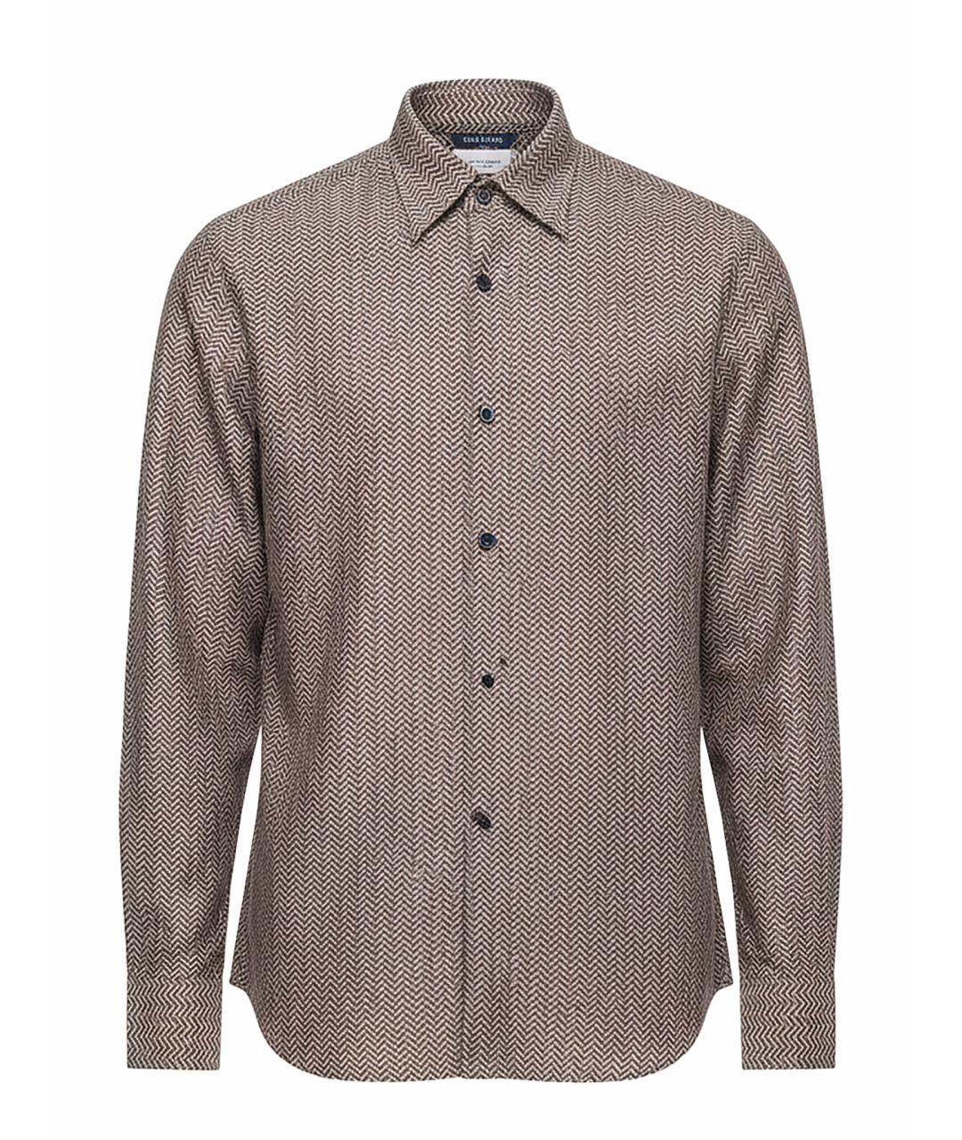 EMPORIO ARMANI Бежевая шелковая кэжуал рубашка, фото 1