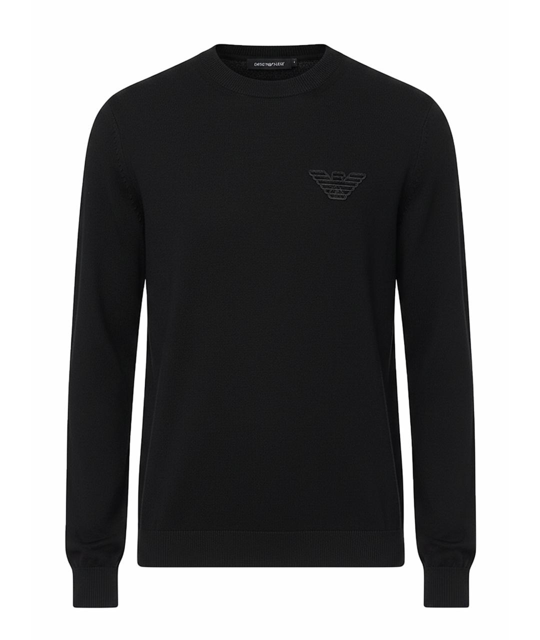 EMPORIO ARMANI Черный шерстяной джемпер / свитер, фото 1