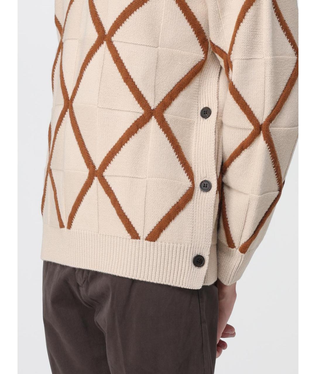 EMPORIO ARMANI Бежевый шерстяной джемпер / свитер, фото 4