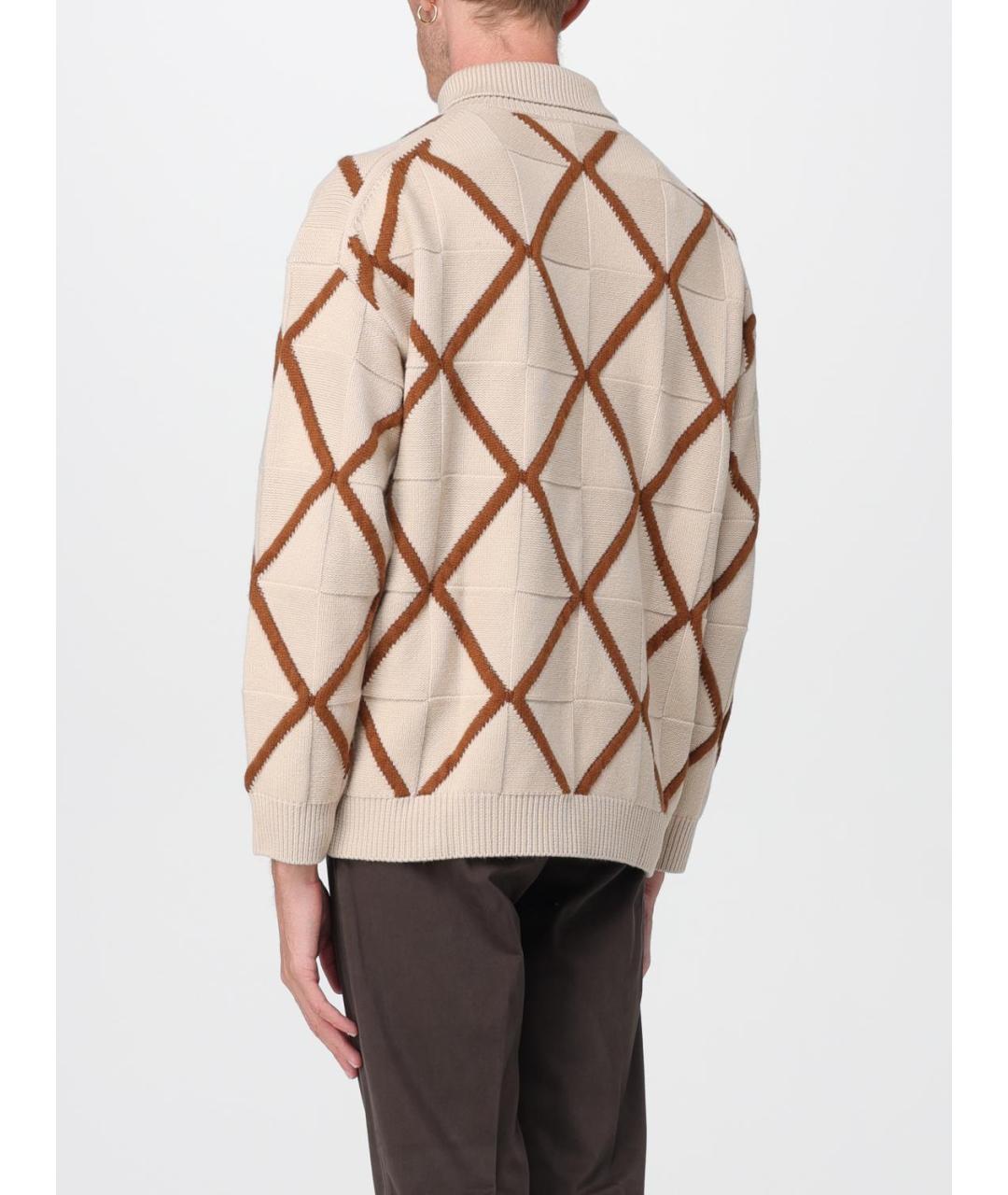 EMPORIO ARMANI Бежевый шерстяной джемпер / свитер, фото 3