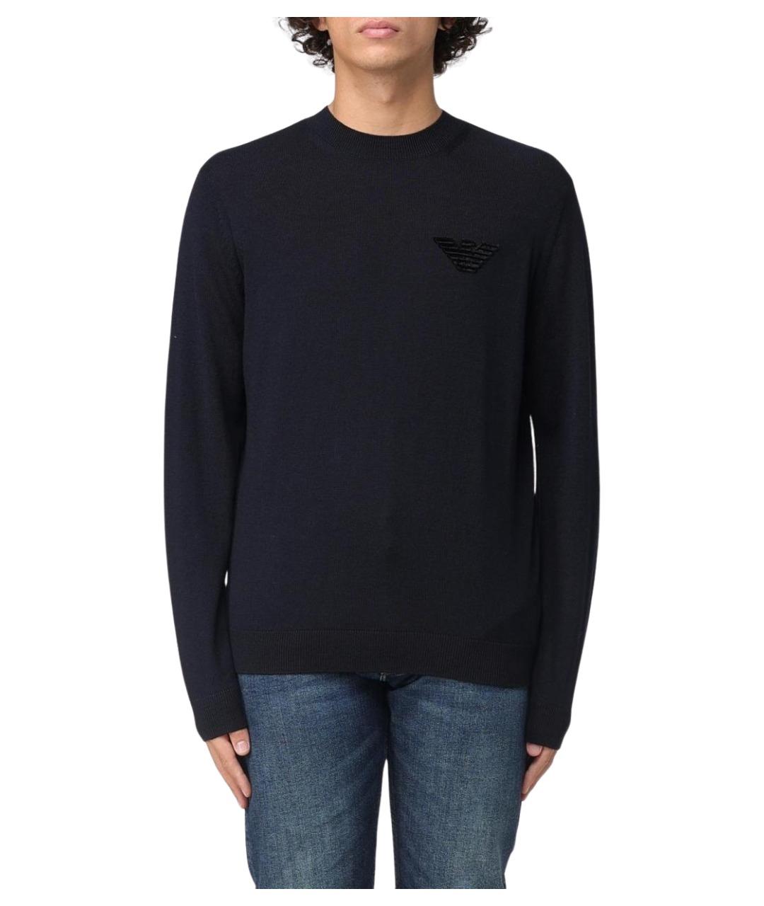 EMPORIO ARMANI Синий шерстяной джемпер / свитер, фото 1