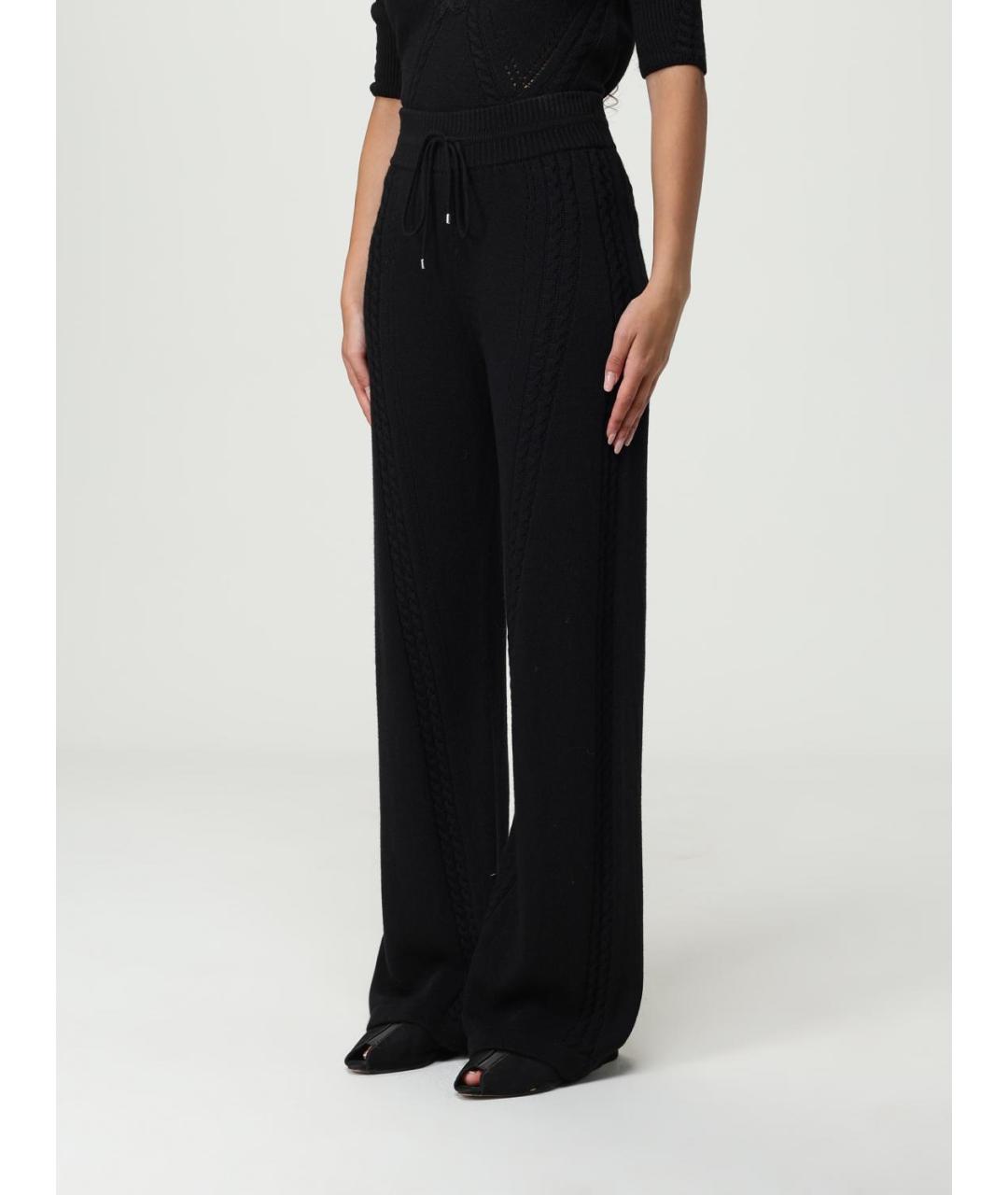 ERMANNO SCERVINO Черные шерстяные прямые брюки, фото 4