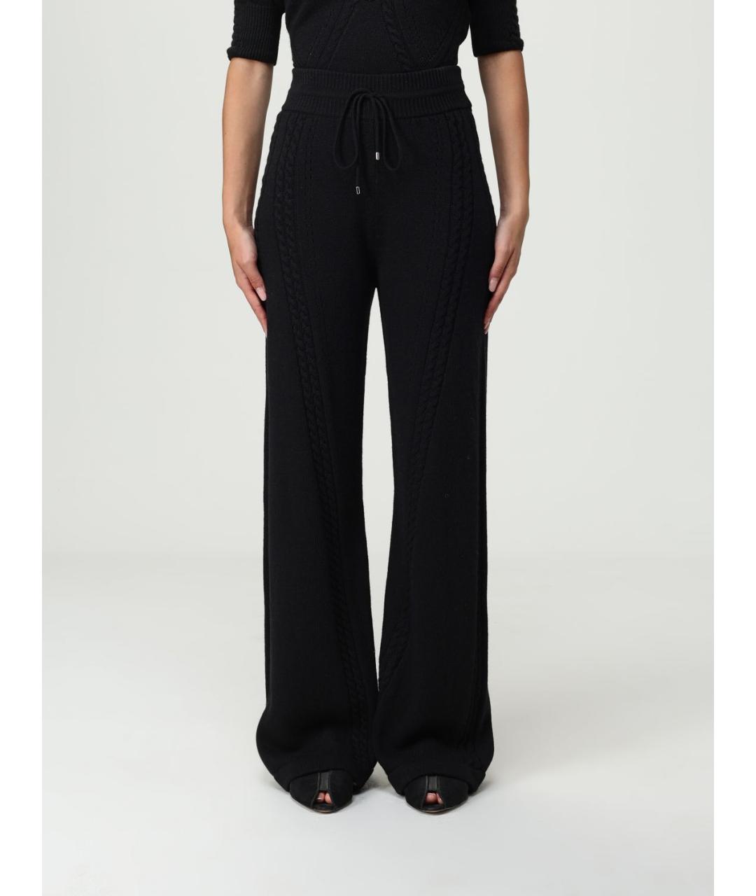 ERMANNO SCERVINO Черные шерстяные прямые брюки, фото 6