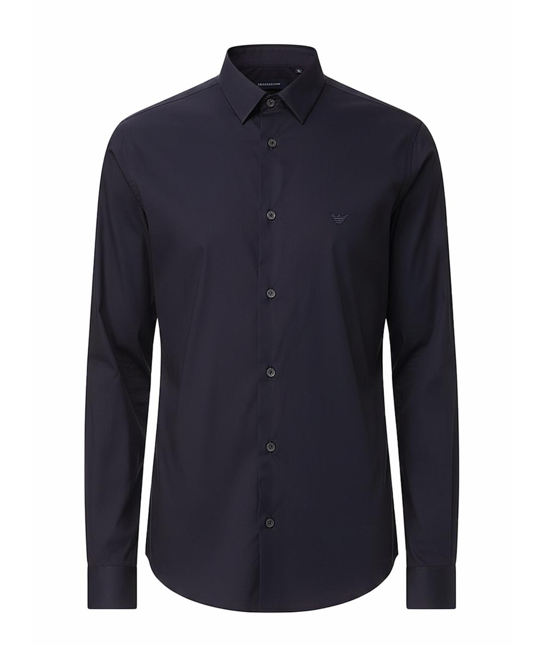 EMPORIO ARMANI Синяя хлопковая кэжуал рубашка, фото 1