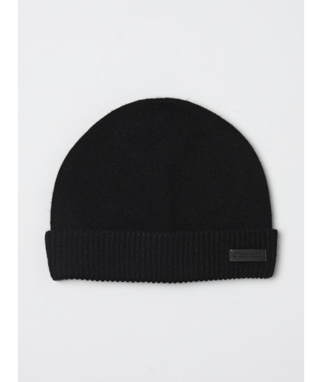 EMPORIO ARMANI Черная кашемировая шапка, фото 3