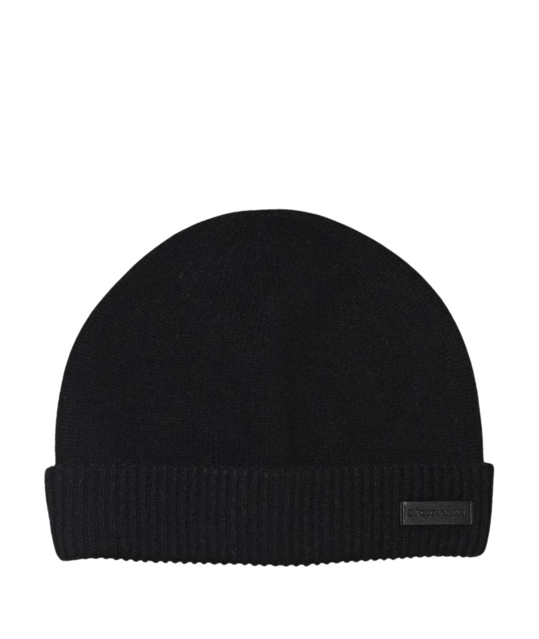 EMPORIO ARMANI Черная кашемировая шапка, фото 1
