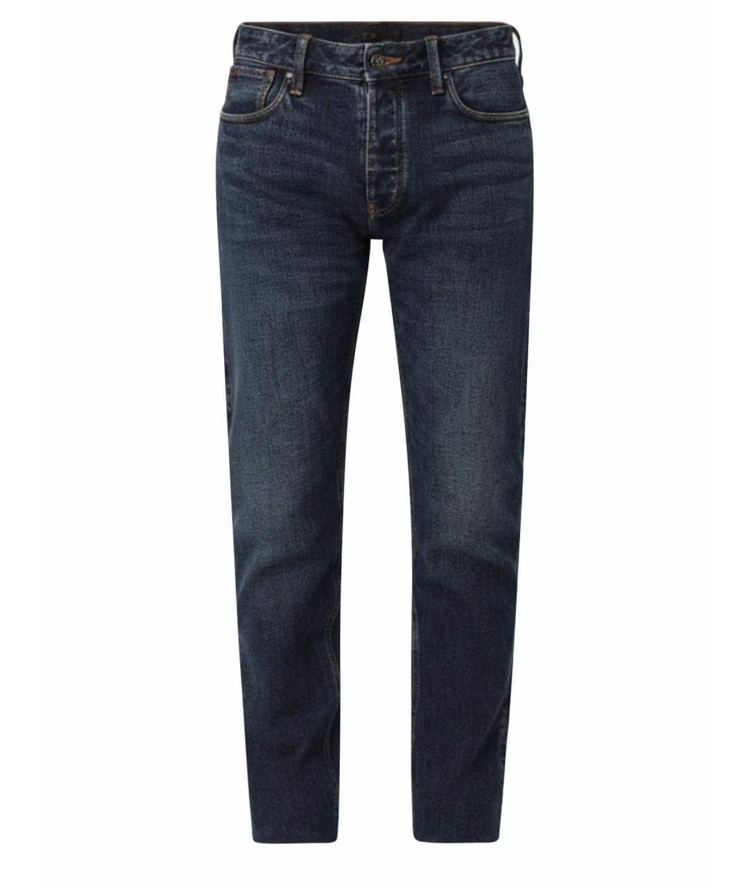 EMPORIO ARMANI Синие хлопковые прямые джинсы, фото 1