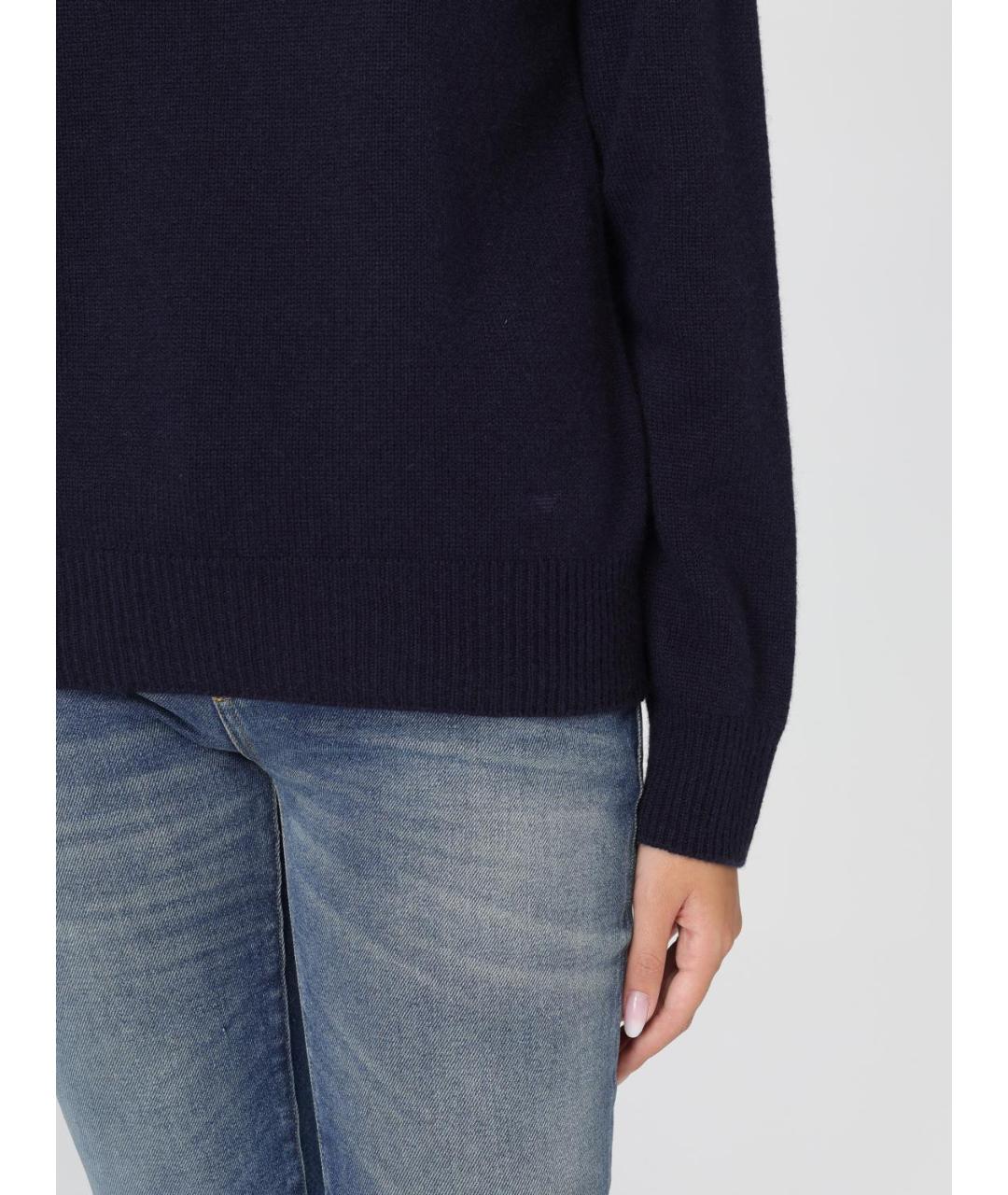 EMPORIO ARMANI Темно-синий кашемировый джемпер / свитер, фото 3