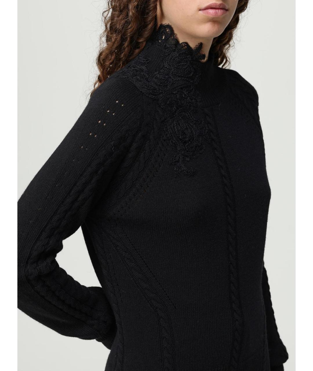 ERMANNO SCERVINO Черный шерстяной джемпер / свитер, фото 5