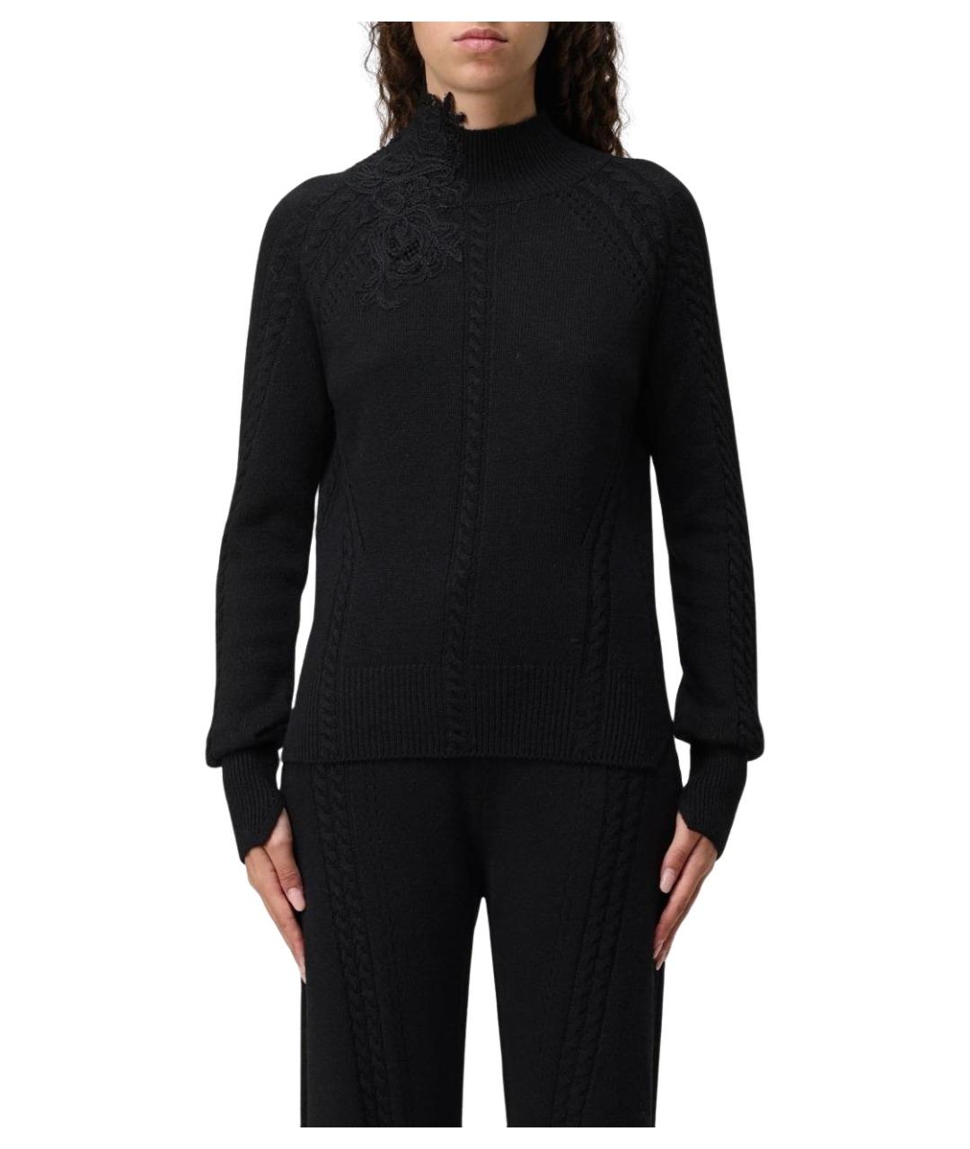 ERMANNO SCERVINO Черный шерстяной джемпер / свитер, фото 1