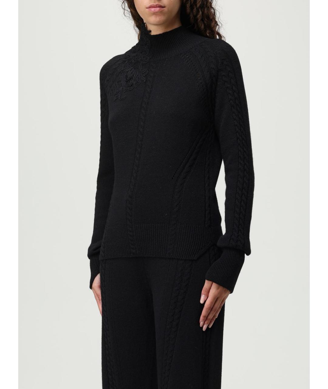 ERMANNO SCERVINO Черный шерстяной джемпер / свитер, фото 4