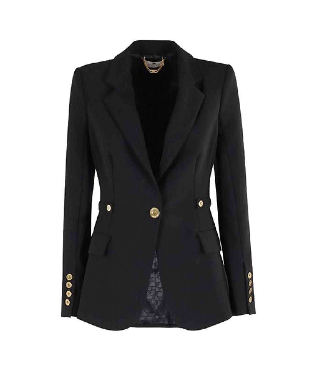ELISABETTA FRANCHI Черный полиэстеровый жакет/пиджак, фото 1