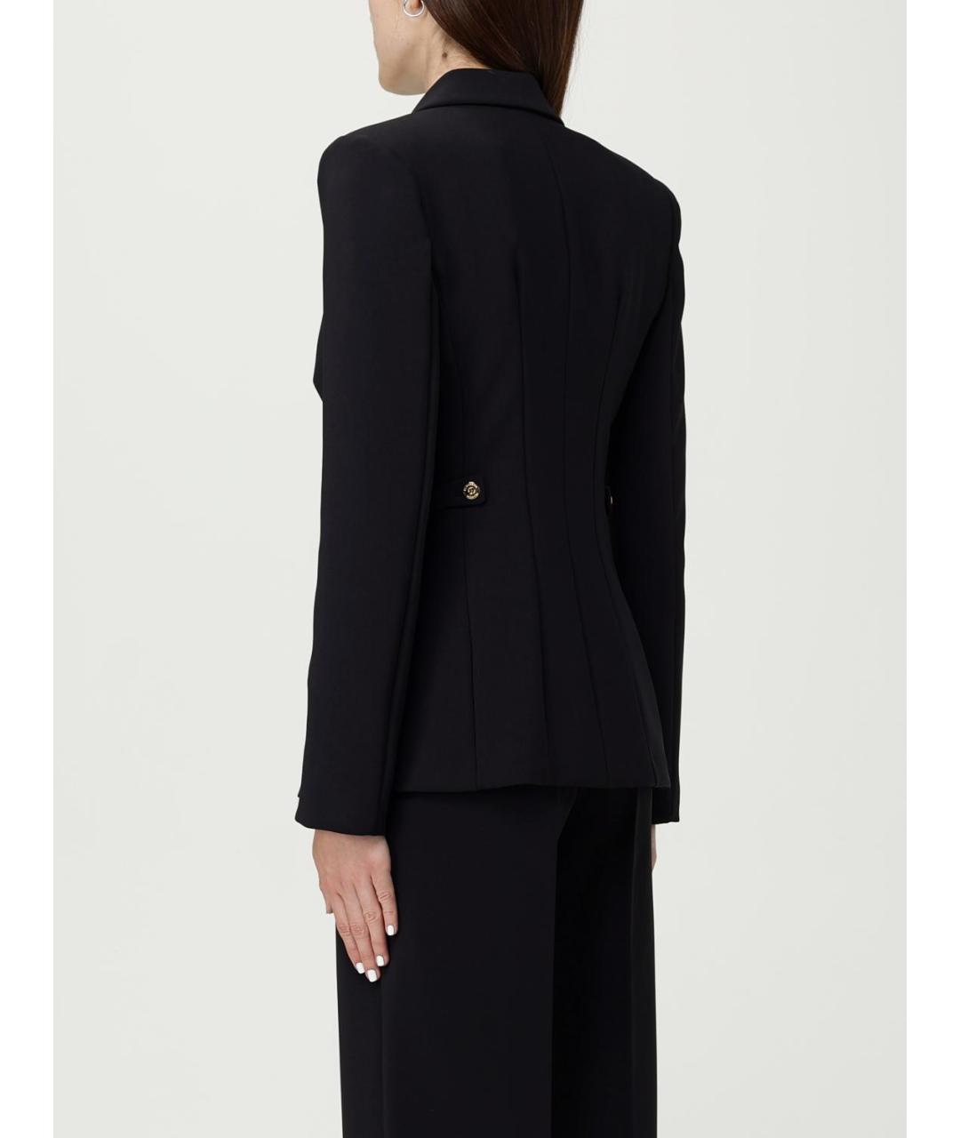 ELISABETTA FRANCHI Черный полиэстеровый жакет/пиджак, фото 4