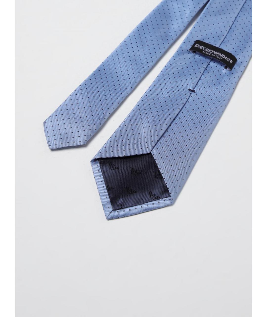 EMPORIO ARMANI Голубой шелковый галстук, фото 2