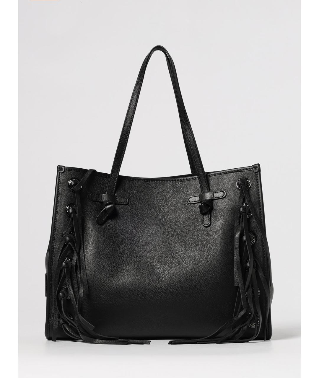 Gianni Chiarini Черная кожаная сумка тоут, фото 4