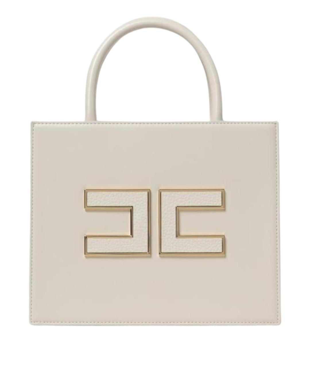 ELISABETTA FRANCHI Белая сумка с короткими ручками из искусственной кожи, фото 1