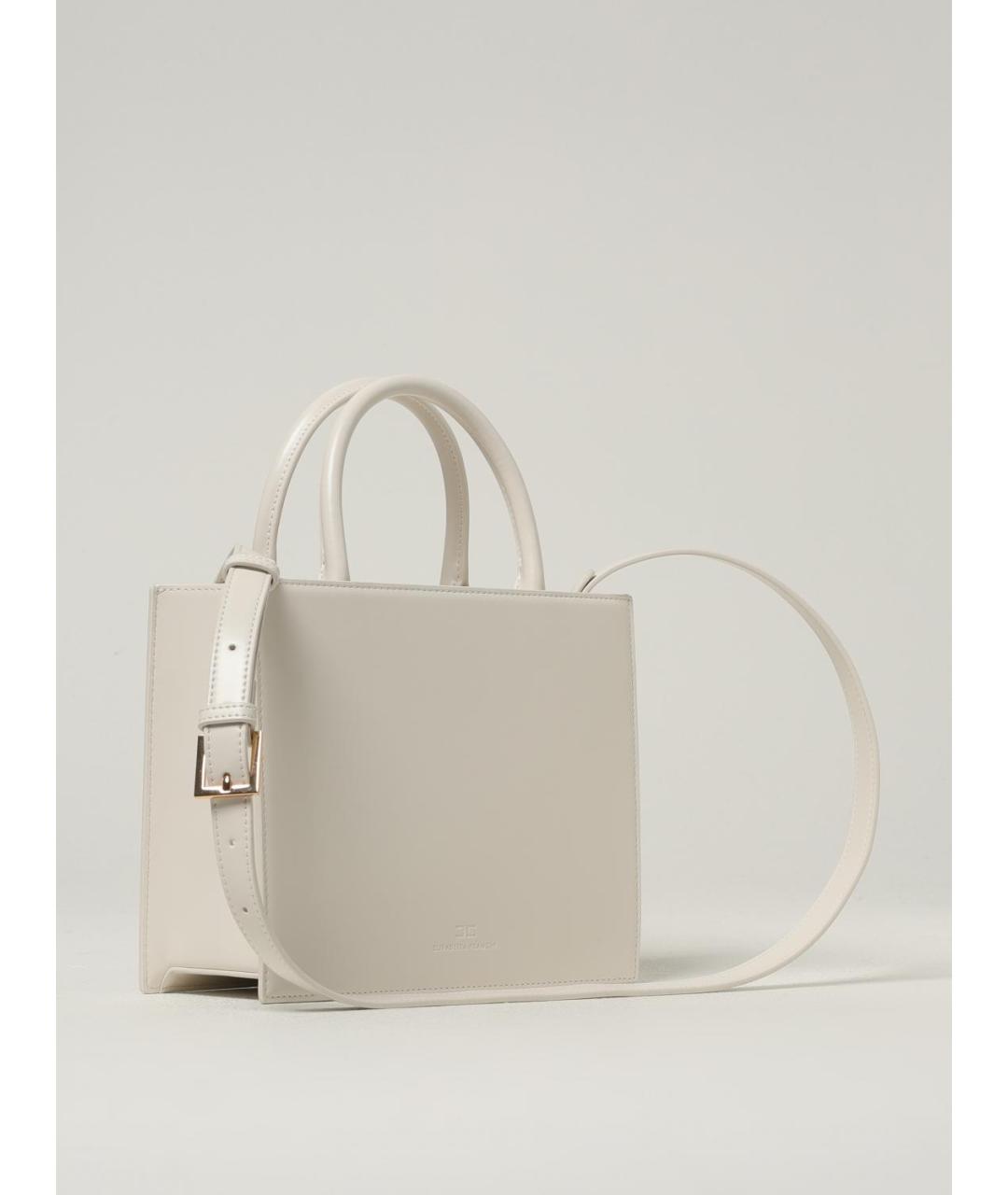 ELISABETTA FRANCHI Белая сумка с короткими ручками из искусственной кожи, фото 2