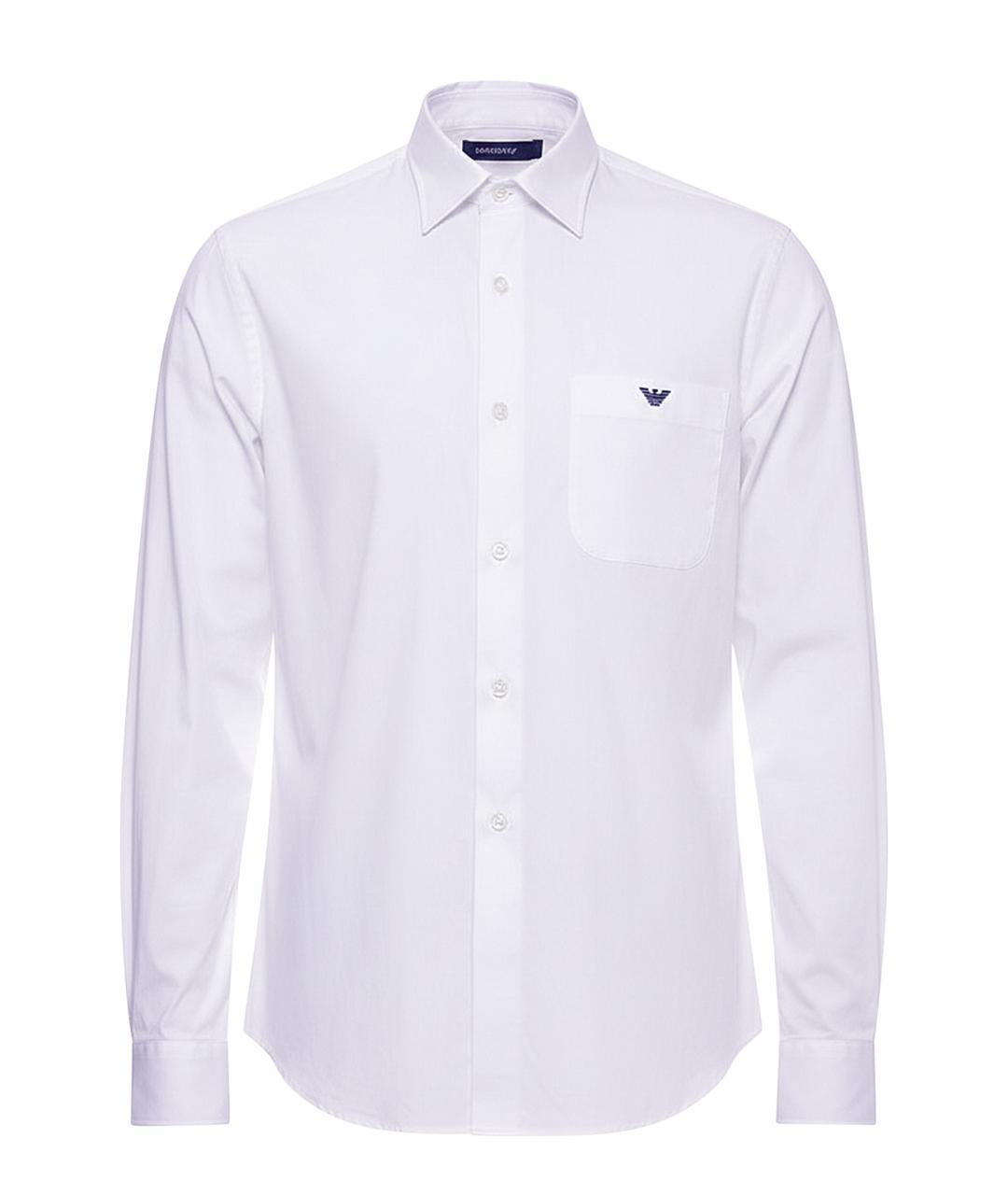 EMPORIO ARMANI Белая хлопковая кэжуал рубашка, фото 1