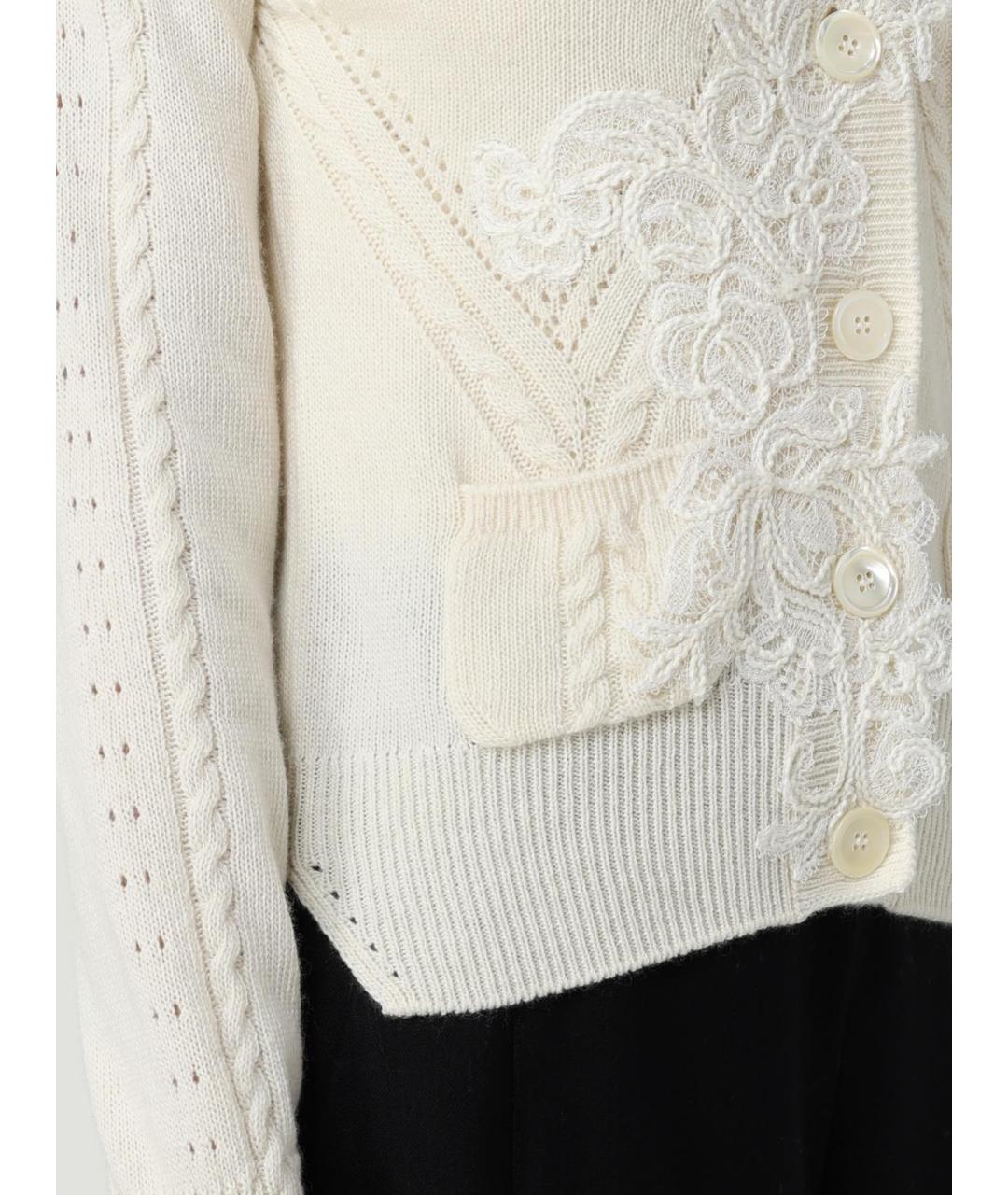 ERMANNO SCERVINO Бежевый шерстяной кардиган, фото 5