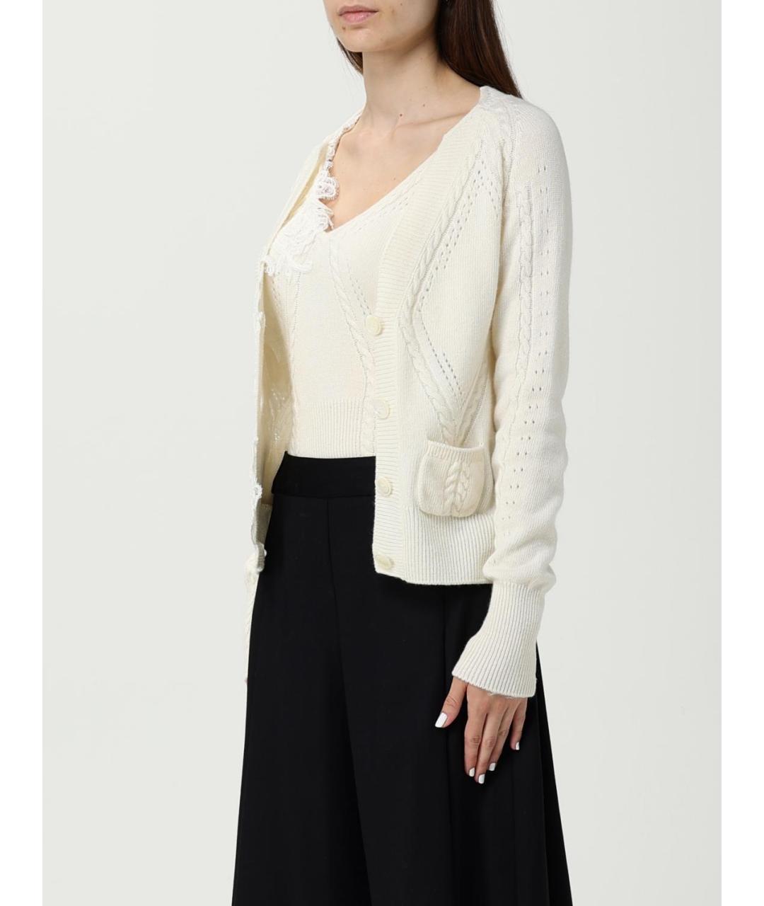 ERMANNO SCERVINO Бежевый шерстяной кардиган, фото 4