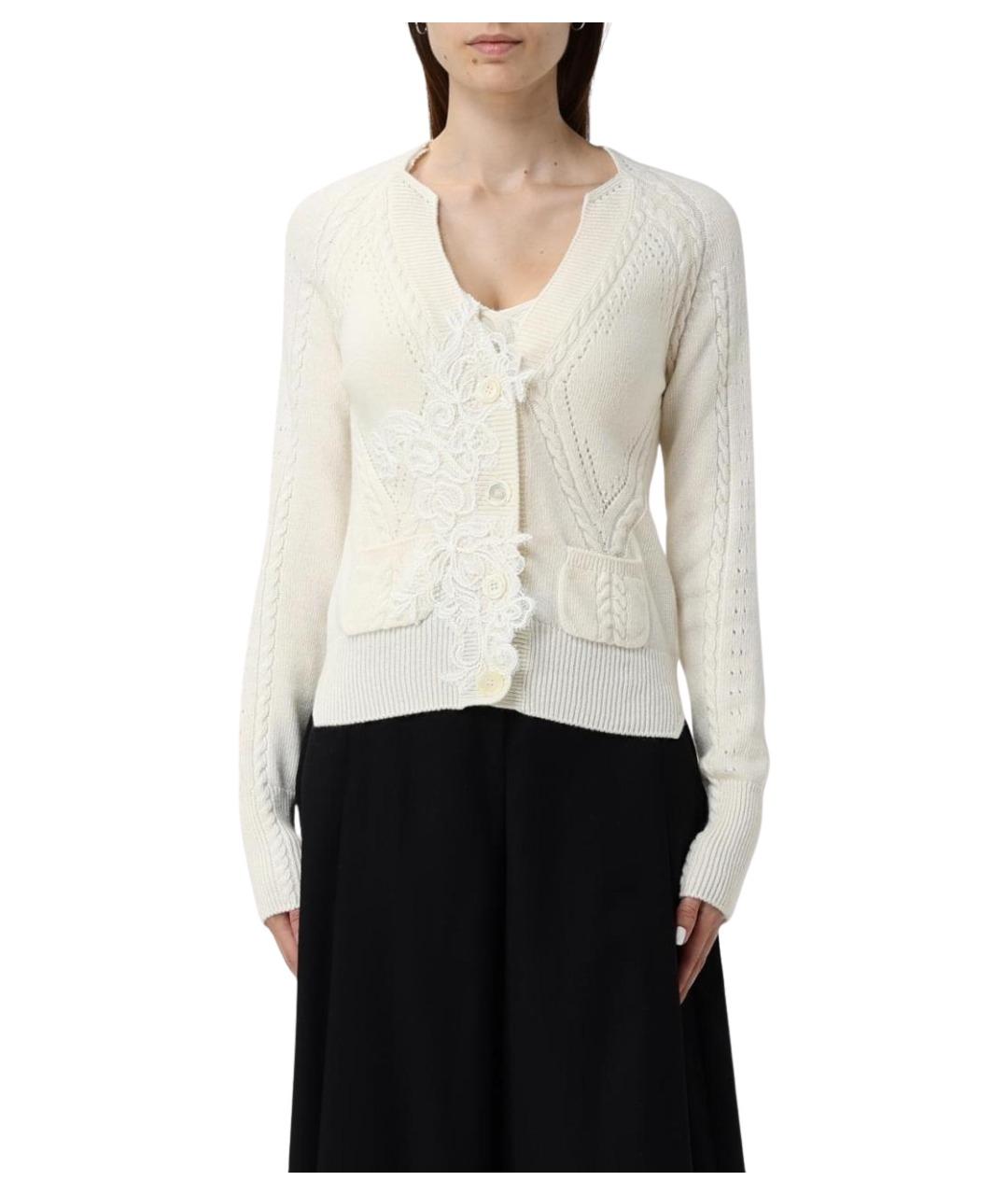 ERMANNO SCERVINO Бежевый шерстяной кардиган, фото 1