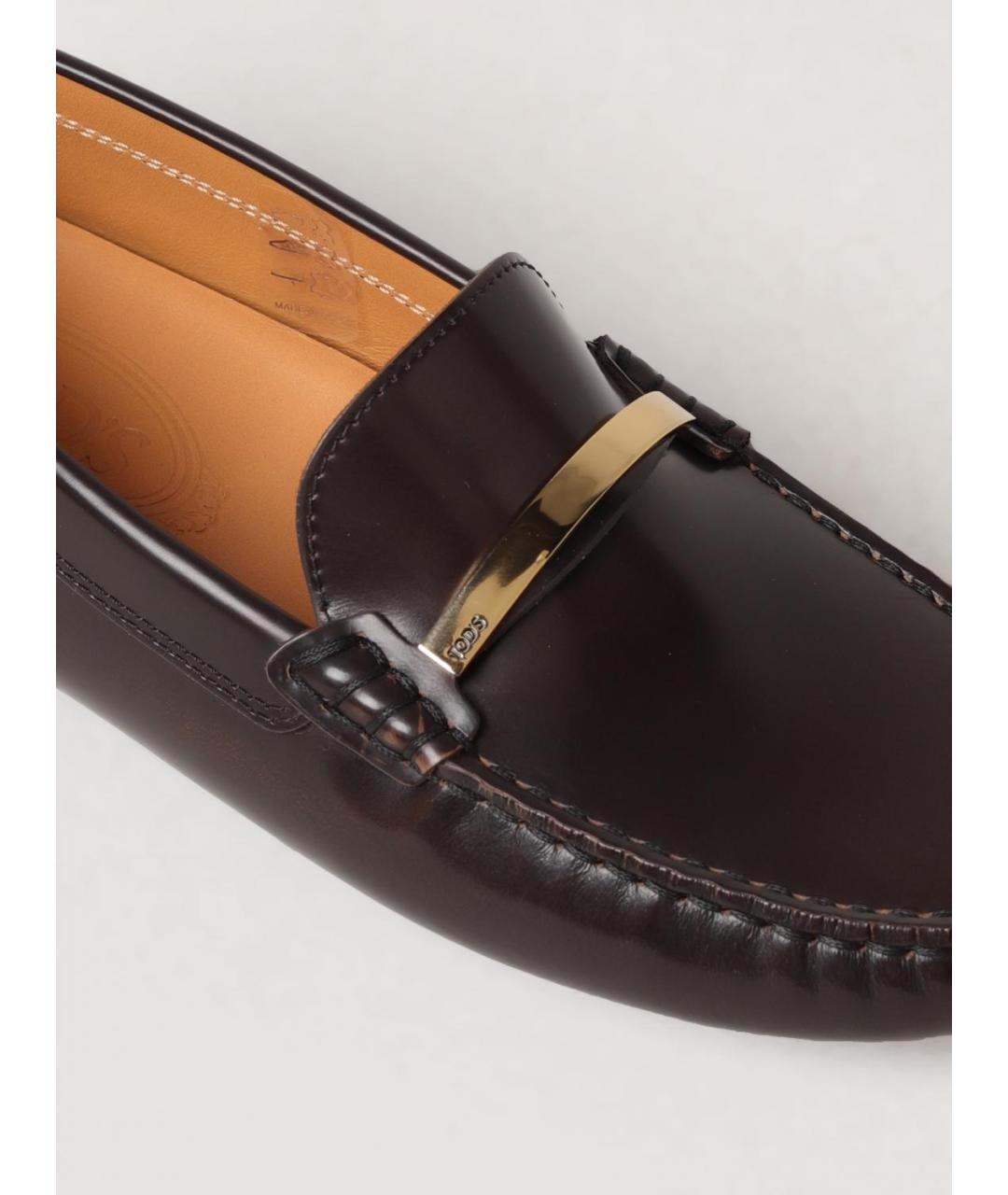 TOD'S Коричневые кожаные мокасины, фото 4