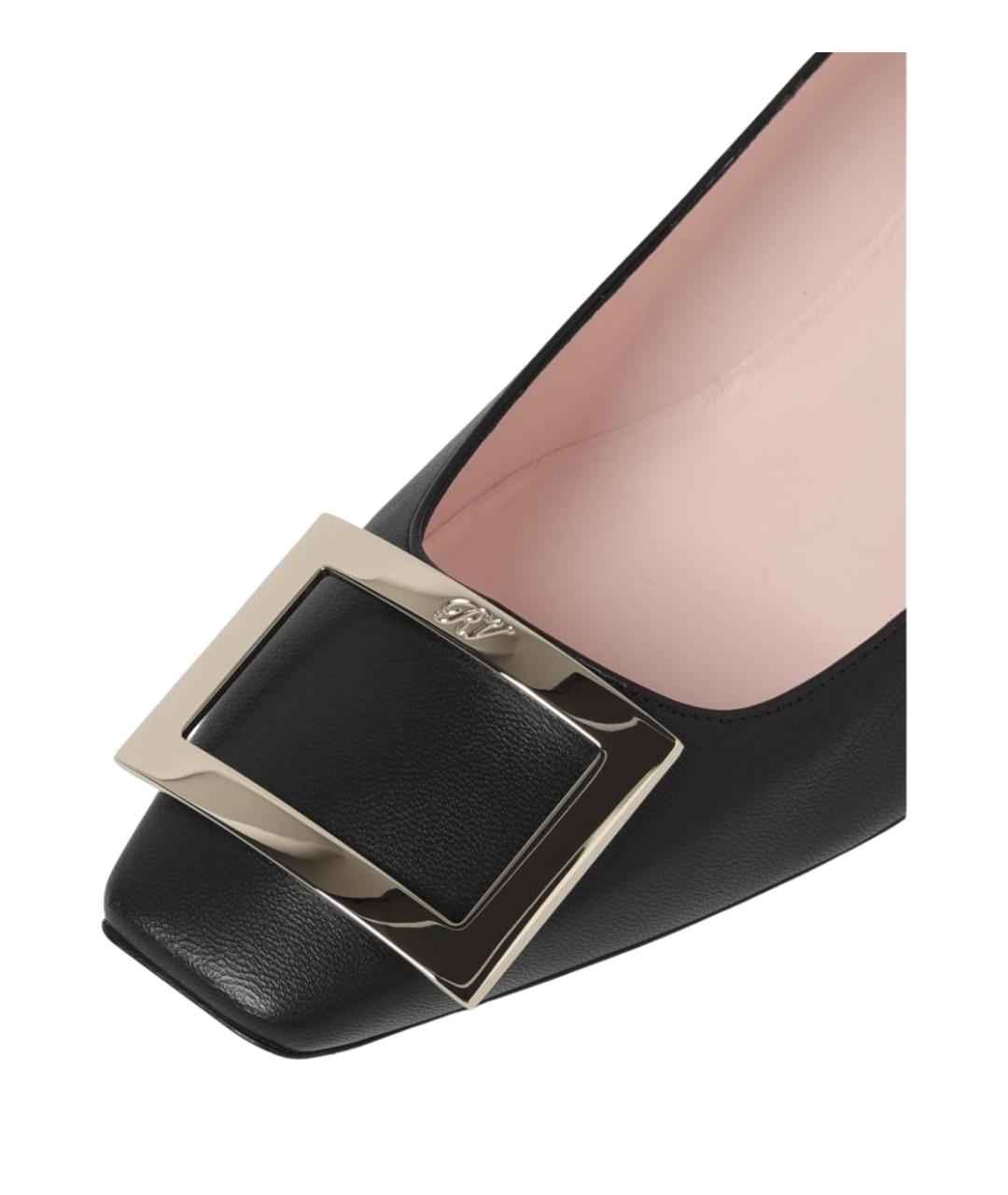 ROGER VIVIER Черные кожаные туфли, фото 4