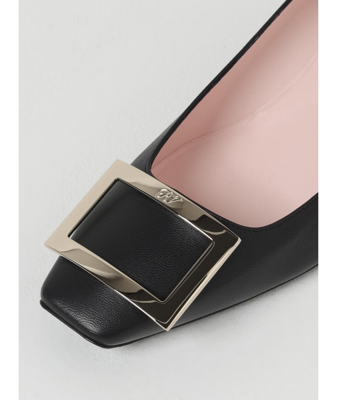 ROGER VIVIER Черные кожаные туфли, фото 4