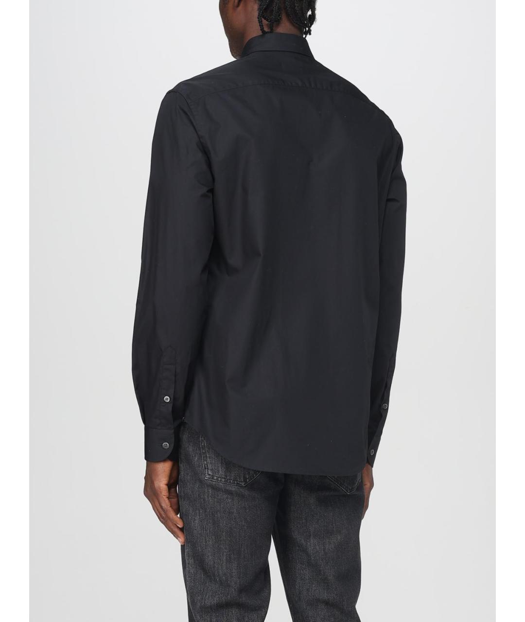 EMPORIO ARMANI Черная хлопковая кэжуал рубашка, фото 2