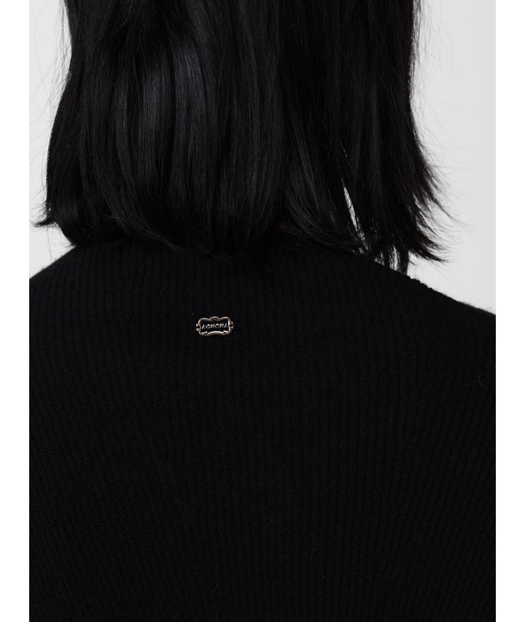 AGNONA Черное кашемировое повседневное платье, фото 4