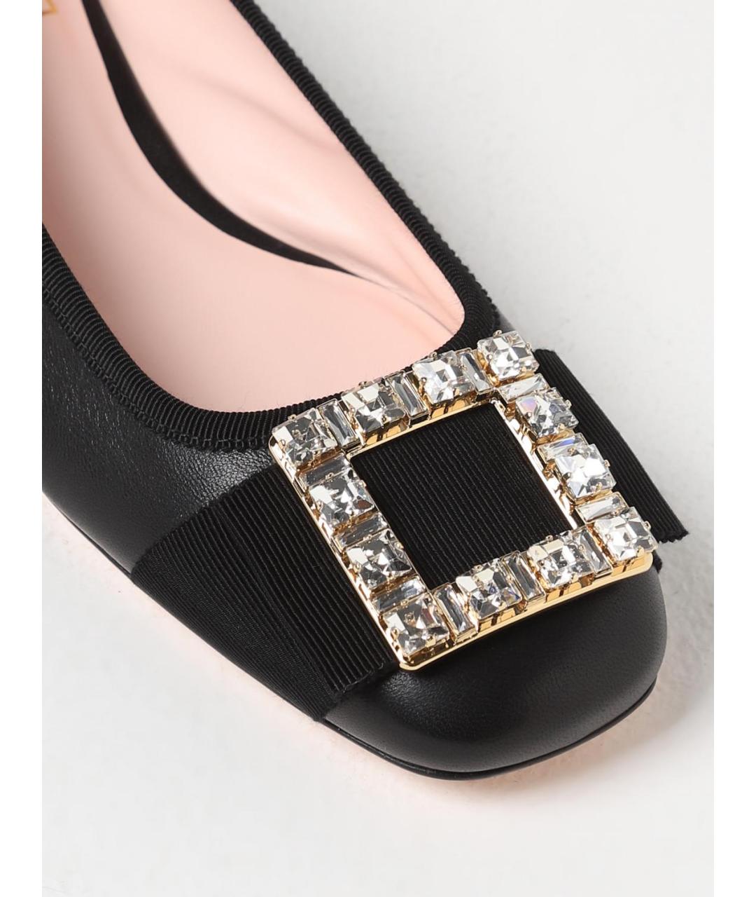 ROGER VIVIER Черные кожаные балетки, фото 4